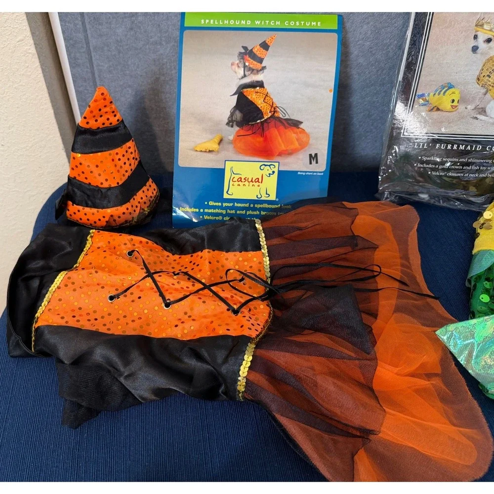 Small Breed Dog Halloween Costumes M Mermaid Witch Bee Hat Zack & Zoey Casual